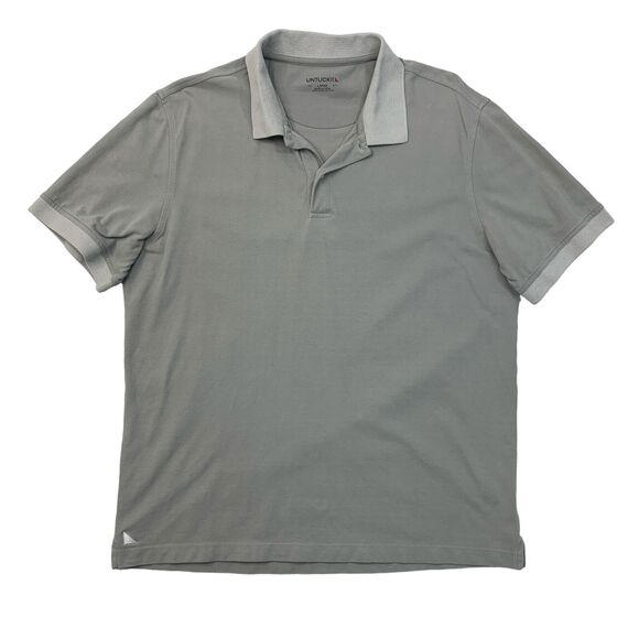 Untuckit Polo Shirt Mens L Large Gray Gondola Regular Fit Pima Short Sleeve Golf - Picture 1 of 11